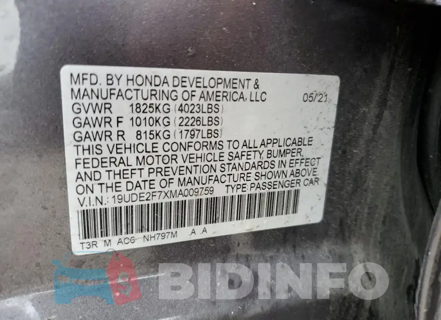 19UDE2F7XMA009759 Photo# 12