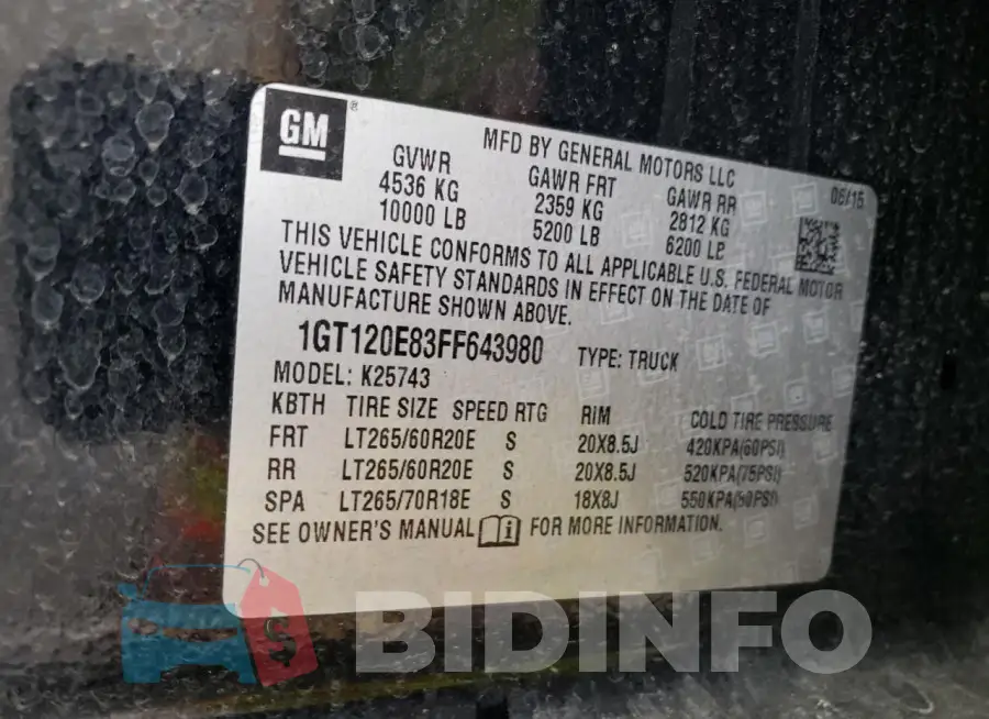 1GT120E83FF643980 Photo# 12