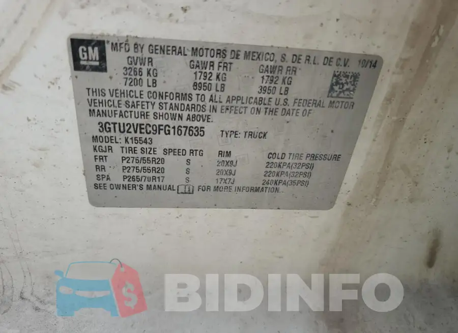 3GTU2VEC9FG167635 Photo# 12