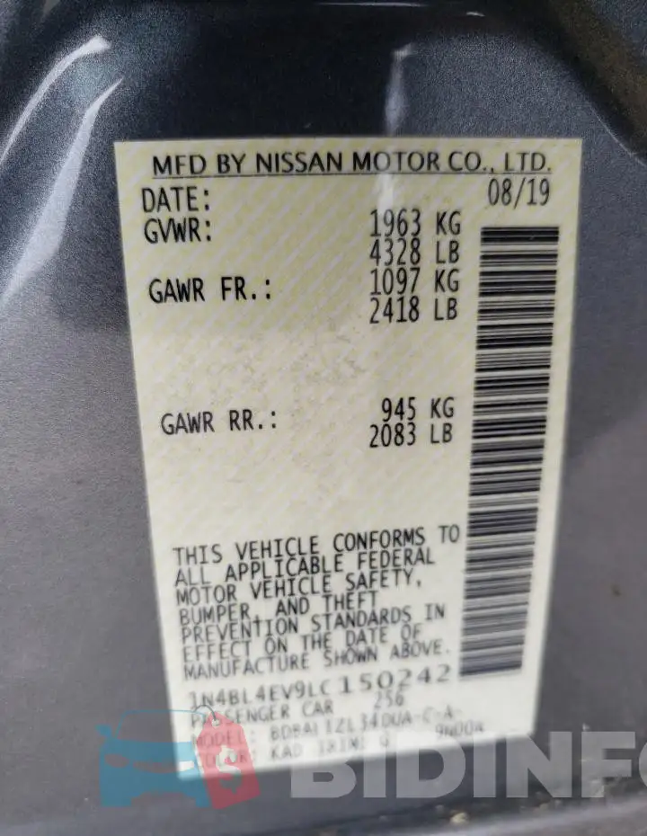 1N4BL4EV9LC150242 Photo# 12