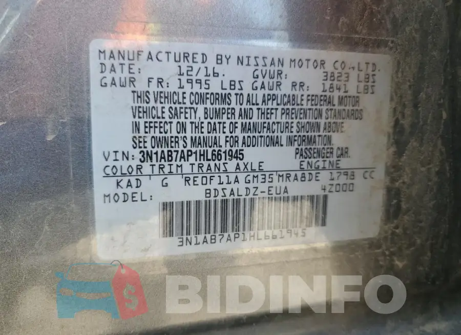 3N1AB7AP1HL661945 Photo# 13