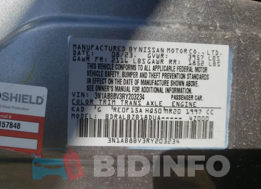3N1AB8BV3RY203234 Photo# 12