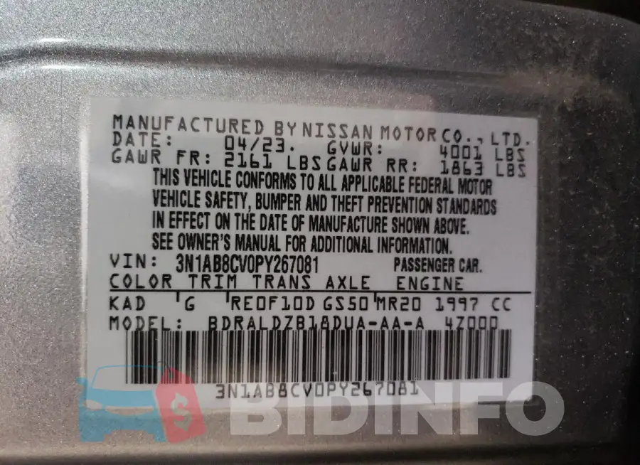 3N1AB8CV0PY267081 Photo# 12