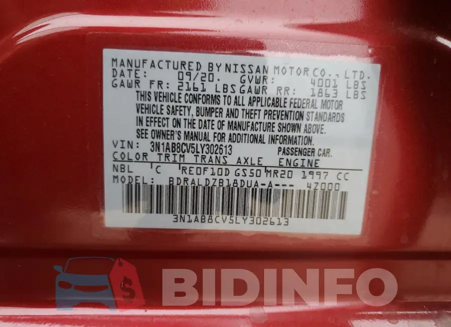 3N1AB8CV5LY302613 Photo# 12