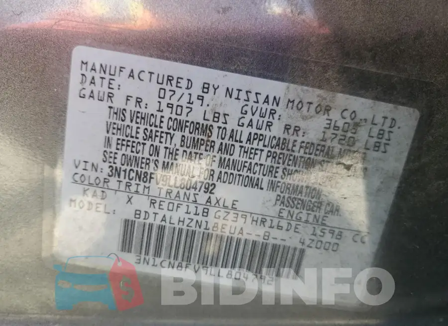 3N1CN8FV9LL804792 Photo# 12