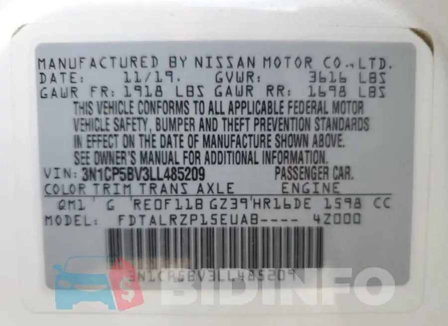 3N1CP5BV3LL485209 Photo# 13