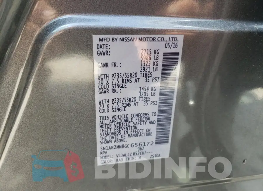 5N1AR2MN8GC656172 Photo# 12