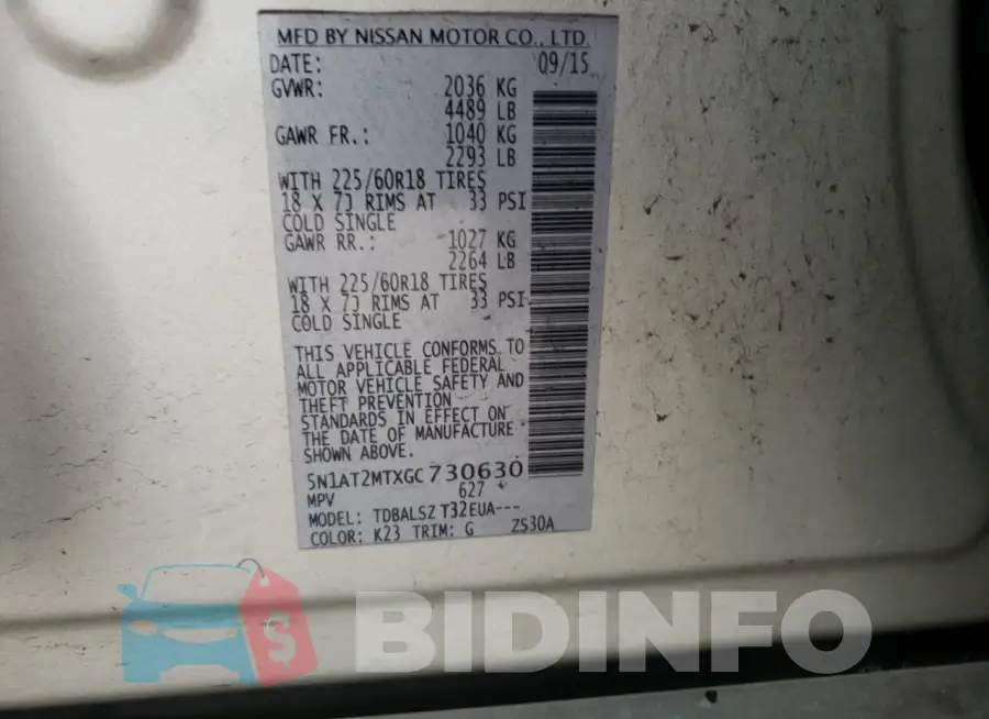 5N1AT2MTXGC730630 Photo# 13