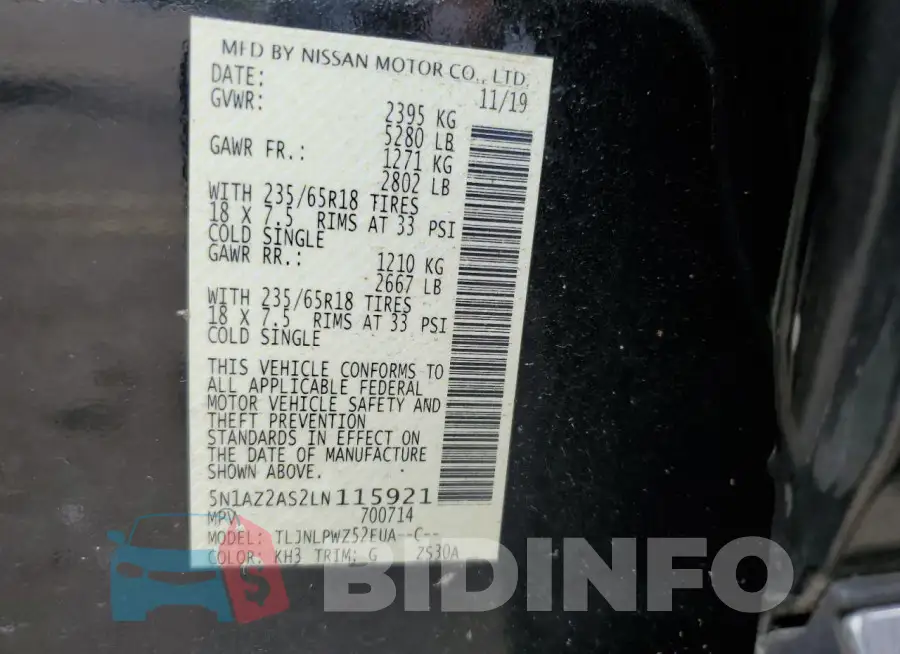 5N1AZ2AS2LN115921 Photo# 12