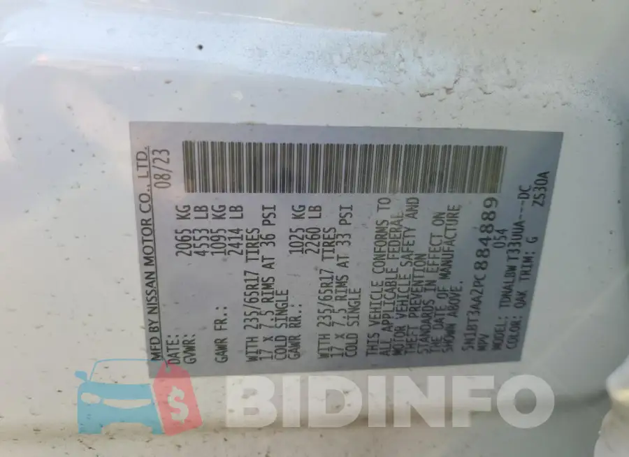 5N1BT3AA2PC884889 Photo# 12