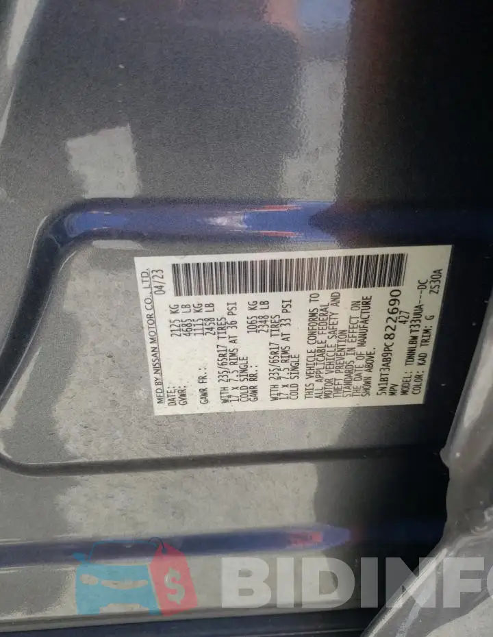 5N1BT3AB9PC822690 Photo# 14