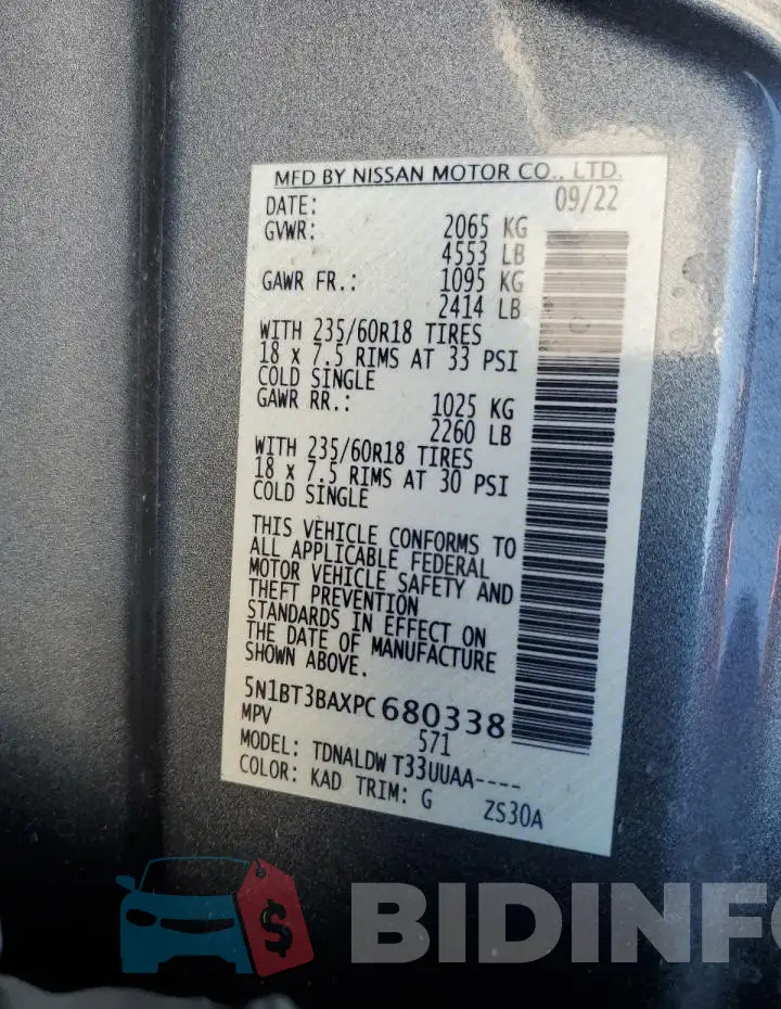 5N1BT3BAXPC680338 Photo# 12