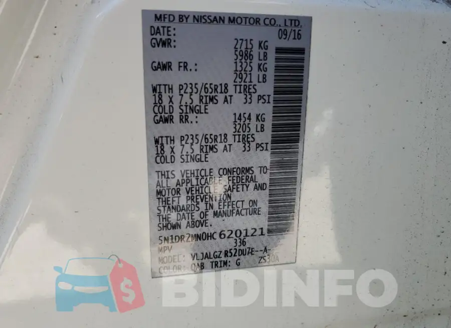 5N1DR2MN0HC620121 Photo# 13