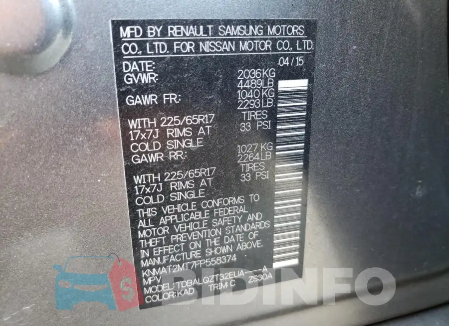 KNMAT2MT7FP558374 Photo# 13