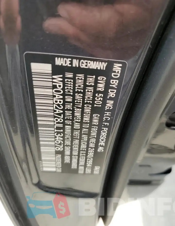 WP0AB2A78JL134678 Photo# 12