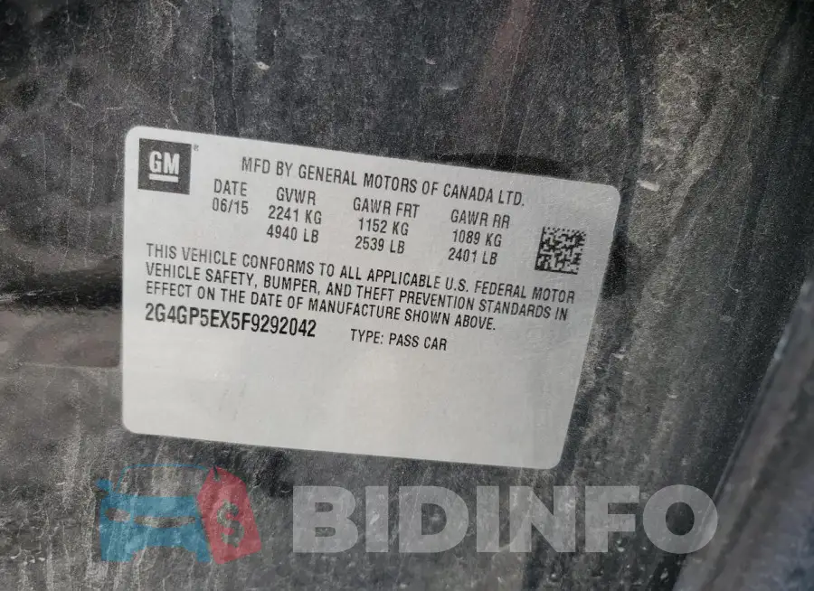 2G4GP5EX5F9292042 Photo# 12