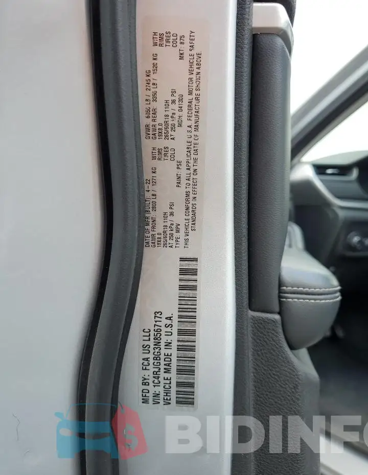 1C4RJGBG3N8567173 Photo# 13