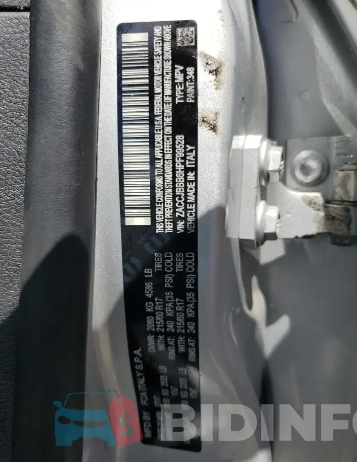 ZACCJBBB6HPF99528 Photo# 12
