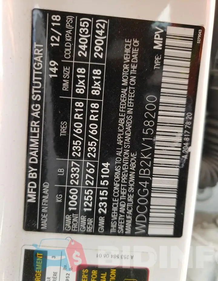 WDC0G4JB2KV158200 Photo# 13