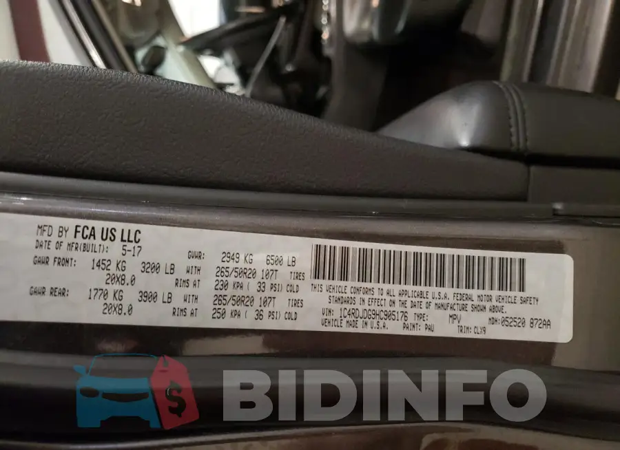 1C4RDJDG9HC905176 Photo# 14