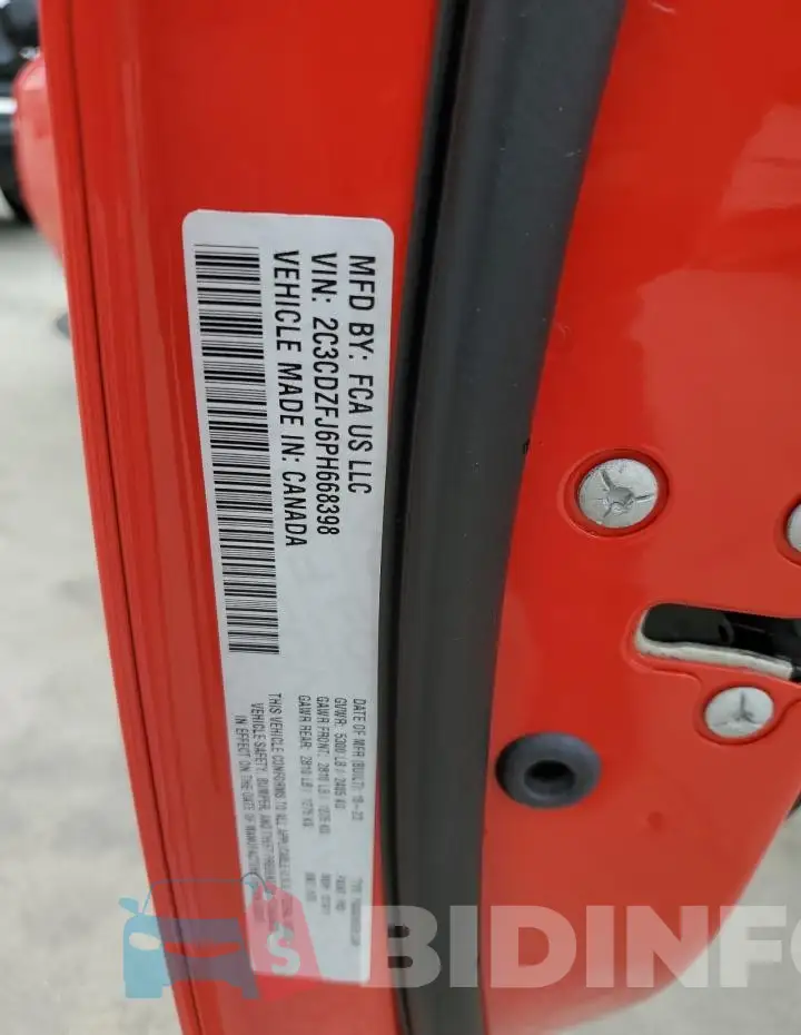 2C3CDZFJ6PH668398 Photo# 12