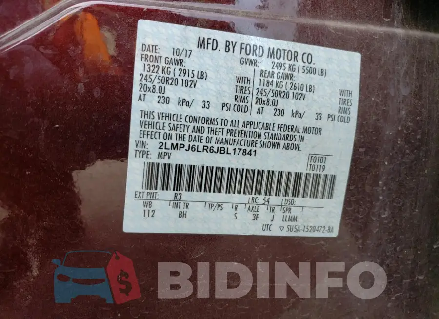 2LMPJ6LR6JBL17841 Photo# 13