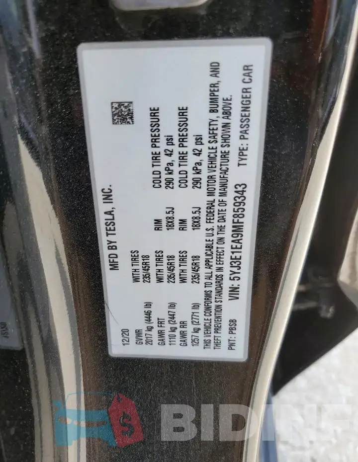 5YJ3E1EA9MF859343 Photo# 12