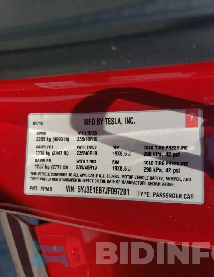 5YJ3E1EB7JF097201 Photo# 12