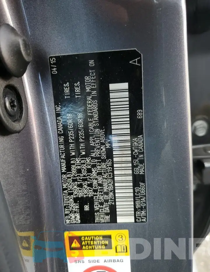 2T2BK1BA2FC319165 Photo# 13