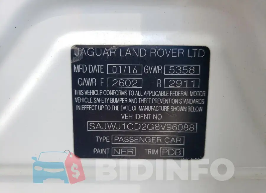 SAJWJ1CD2G8V96088 Photo# 13