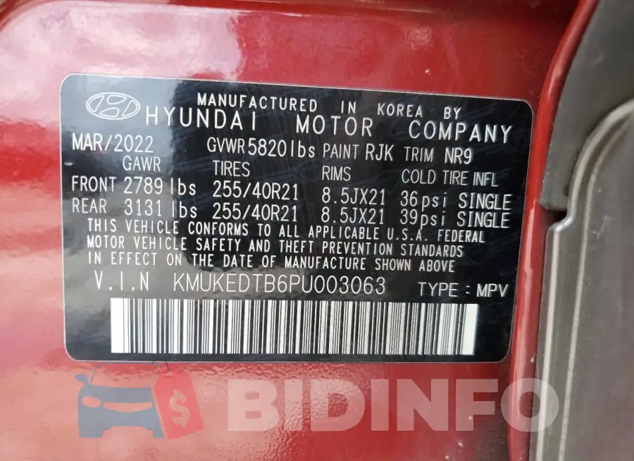 KMUKEDTB6PU003063 Photo# 14