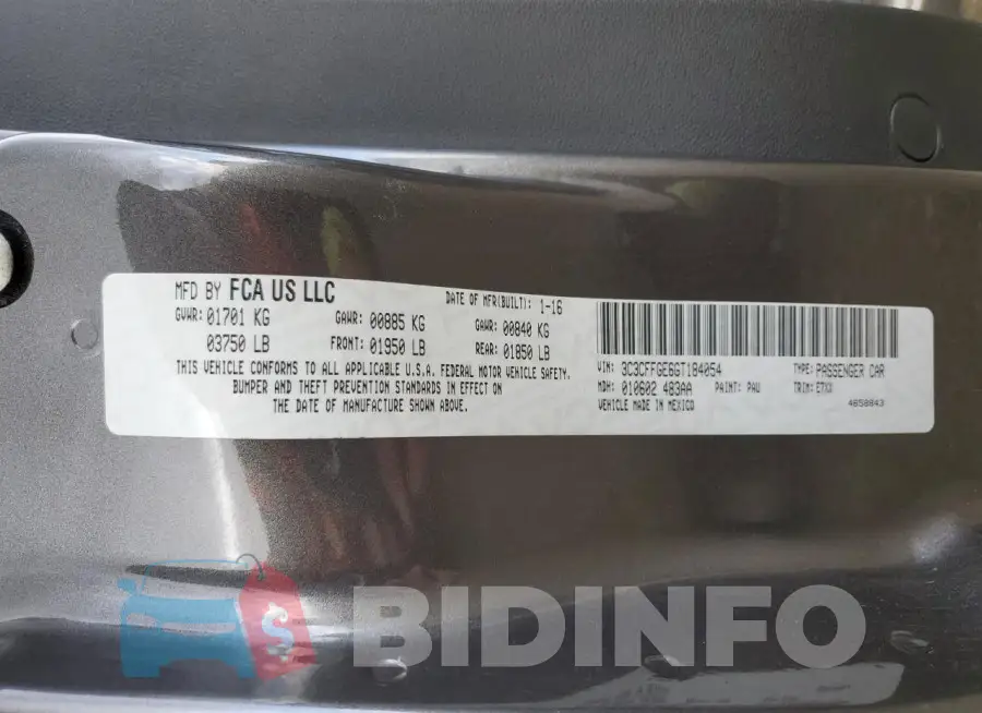 3C3CFFGE6GT184054 Photo# 12