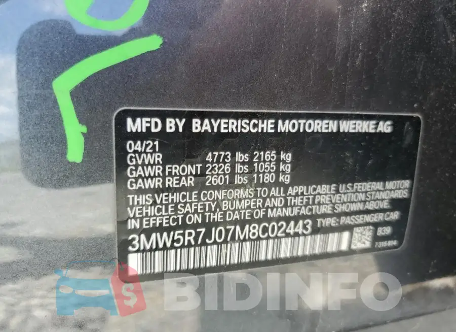 3MW5R7J07M8C02443 Photo# 13