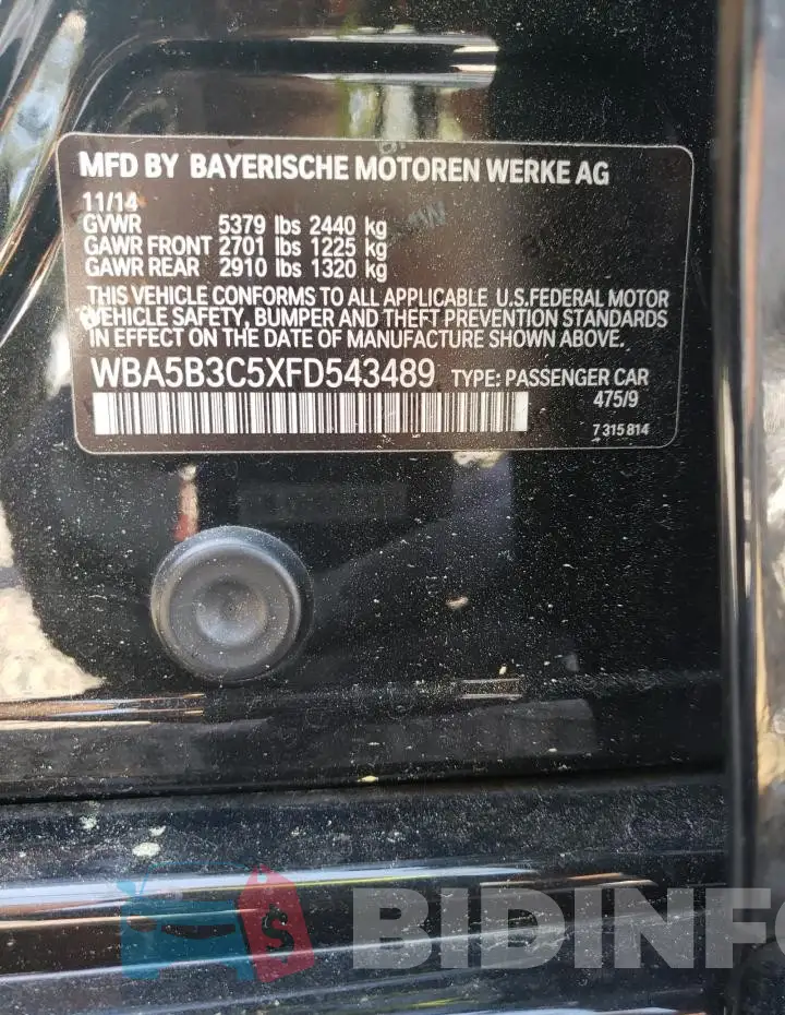 WBA5B3C5XFD543489 Photo# 12