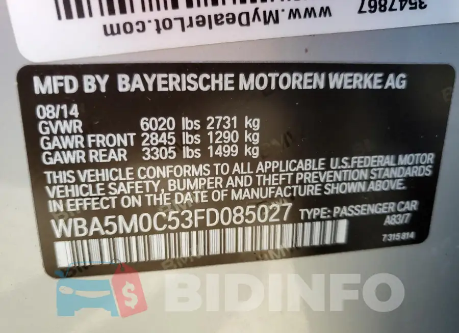WBA5M0C53FD085027 Photo# 12
