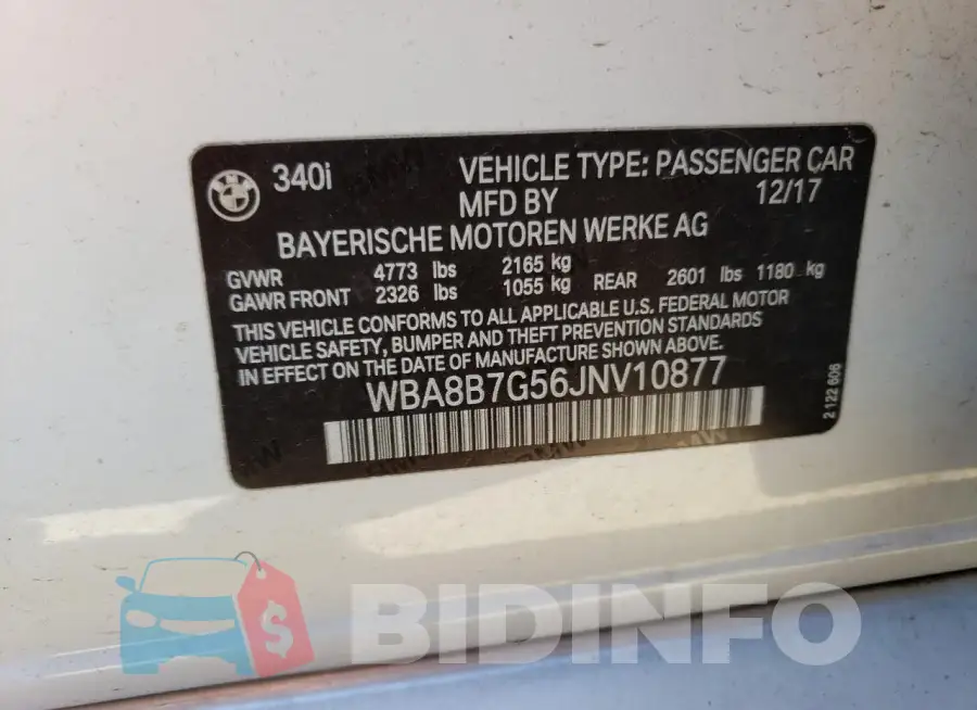 WBA8B7G56JNV10877 Photo# 12