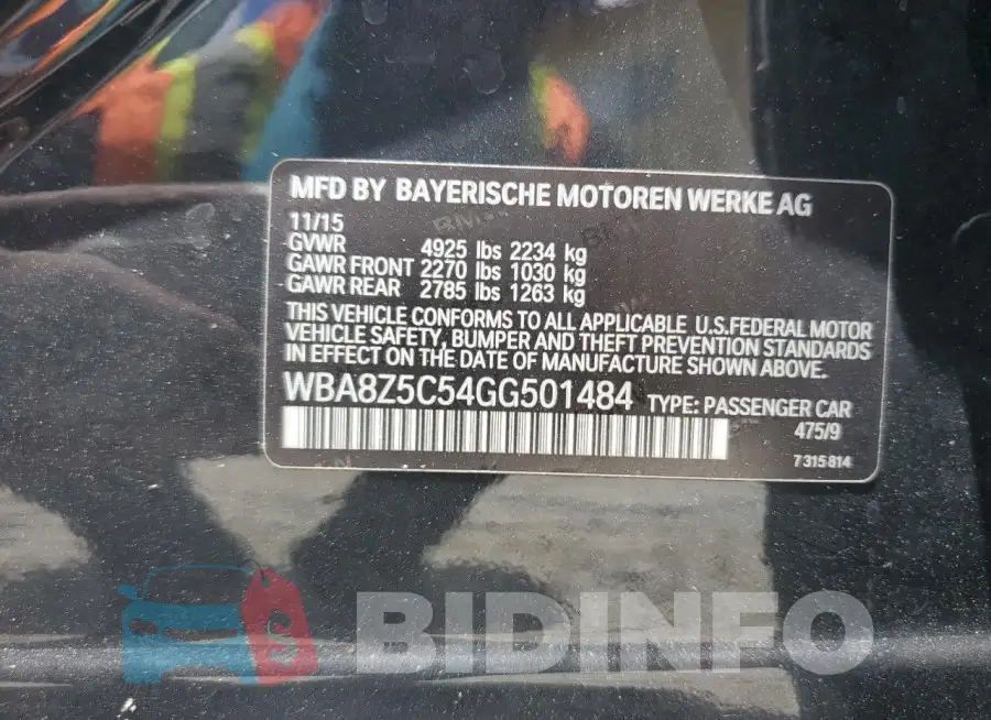 WBA8Z5C54GG501484 Photo# 13