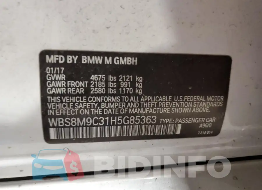 WBS8M9C31H5G85363 Photo# 12