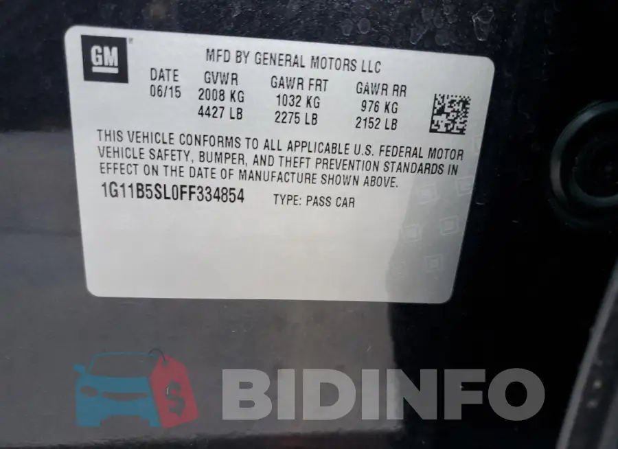 1G11B5SL0FF334854 Photo# 12