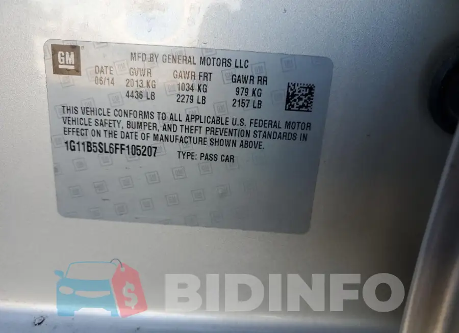 1G11B5SL6FF105207 Photo# 12