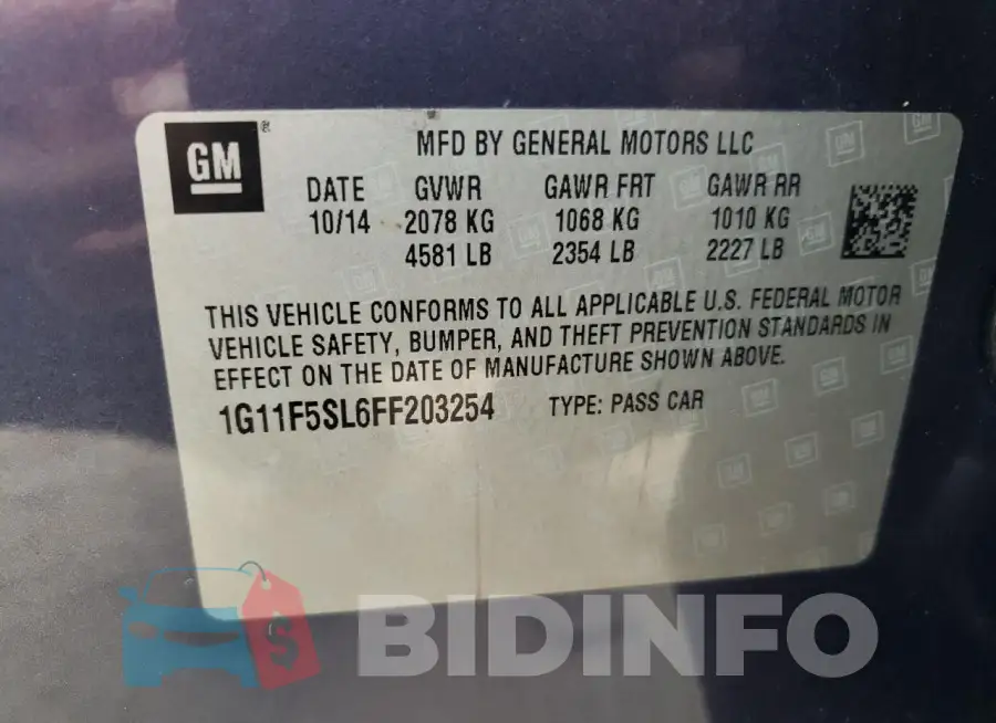 1G11F5SL6FF203254 Photo# 12