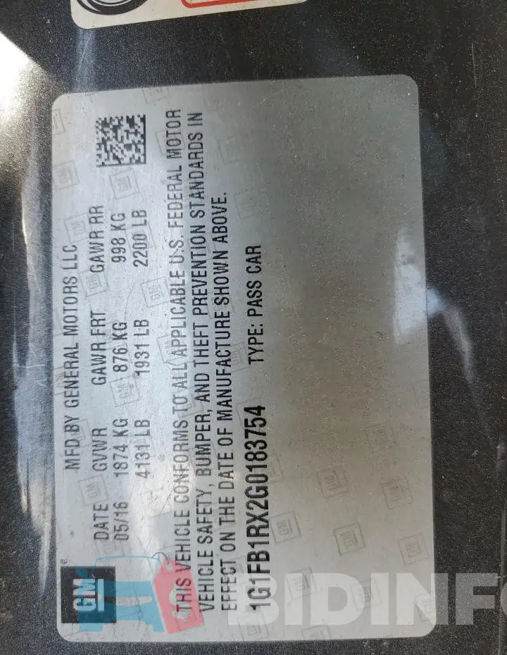 1G1FB1RX2G0183754 Photo# 13