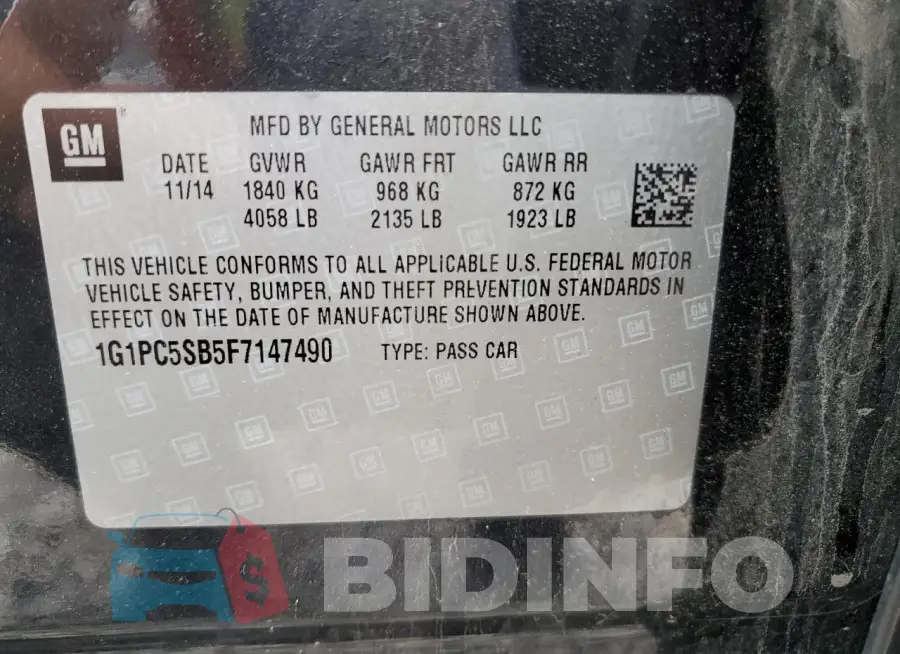 1G1PC5SB5F7147490 Photo# 13
