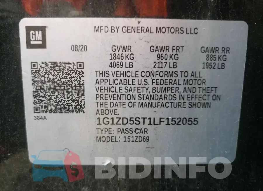 1G1ZD5ST1LF152055 Photo# 12