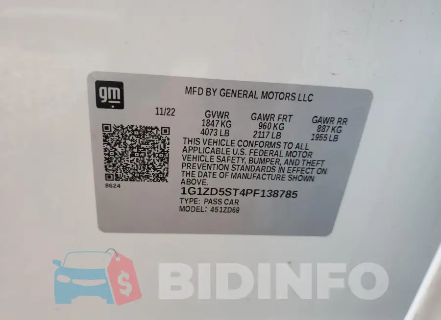 1G1ZD5ST4PF138785 Photo# 12