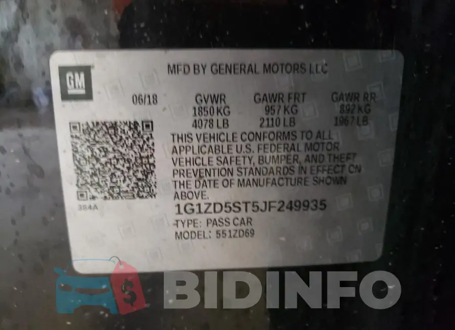 1G1ZD5ST5JF249935 Photo# 12