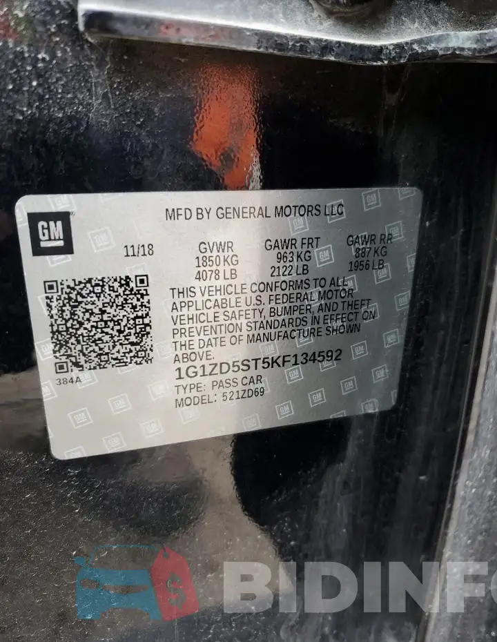 1G1ZD5ST5KF134592 Photo# 12