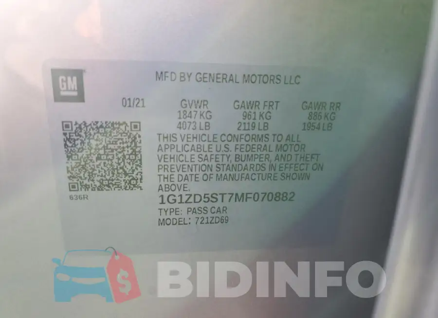 1G1ZD5ST7MF070882 Photo# 13