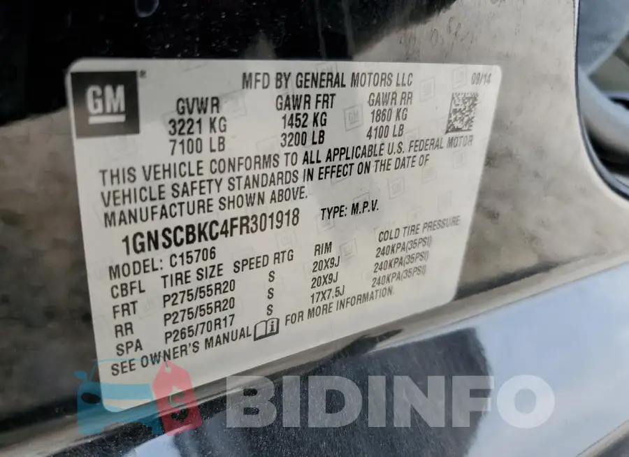 1GNSCBKC4FR301918 Photo# 13