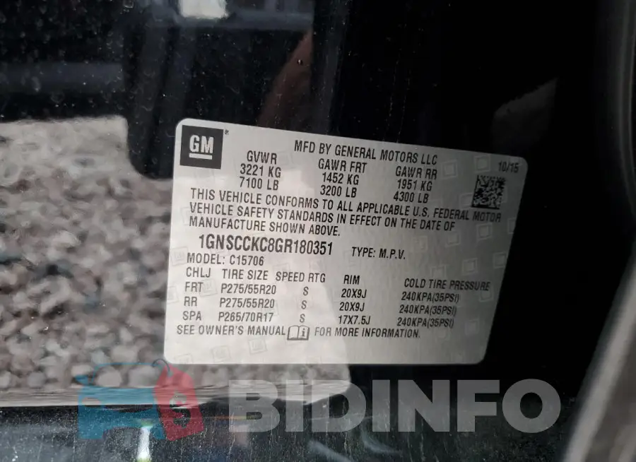 1GNSCCKC8GR180351 Photo# 13